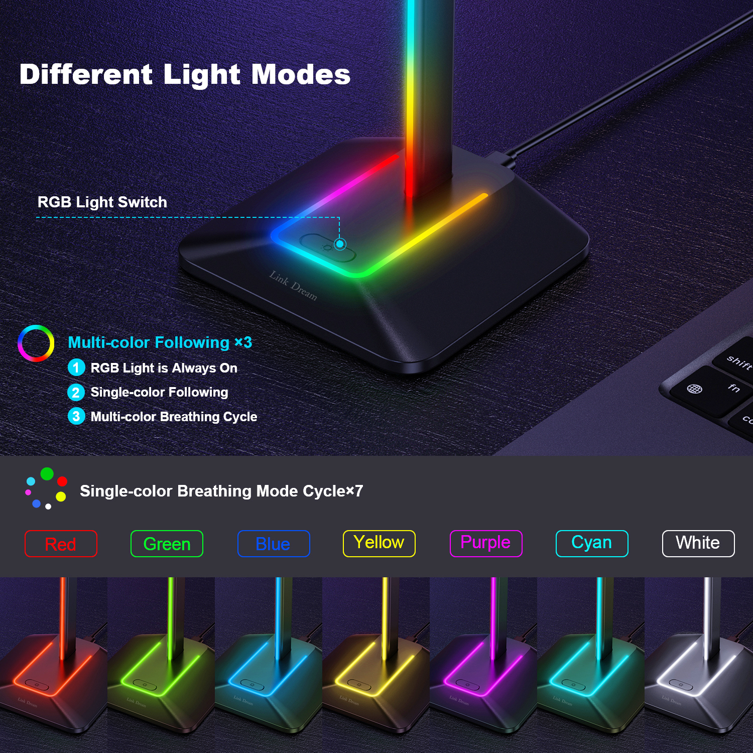 New Bee Z8 RGB Headphones Stan – обзор и цена Headphone Stand Desk
