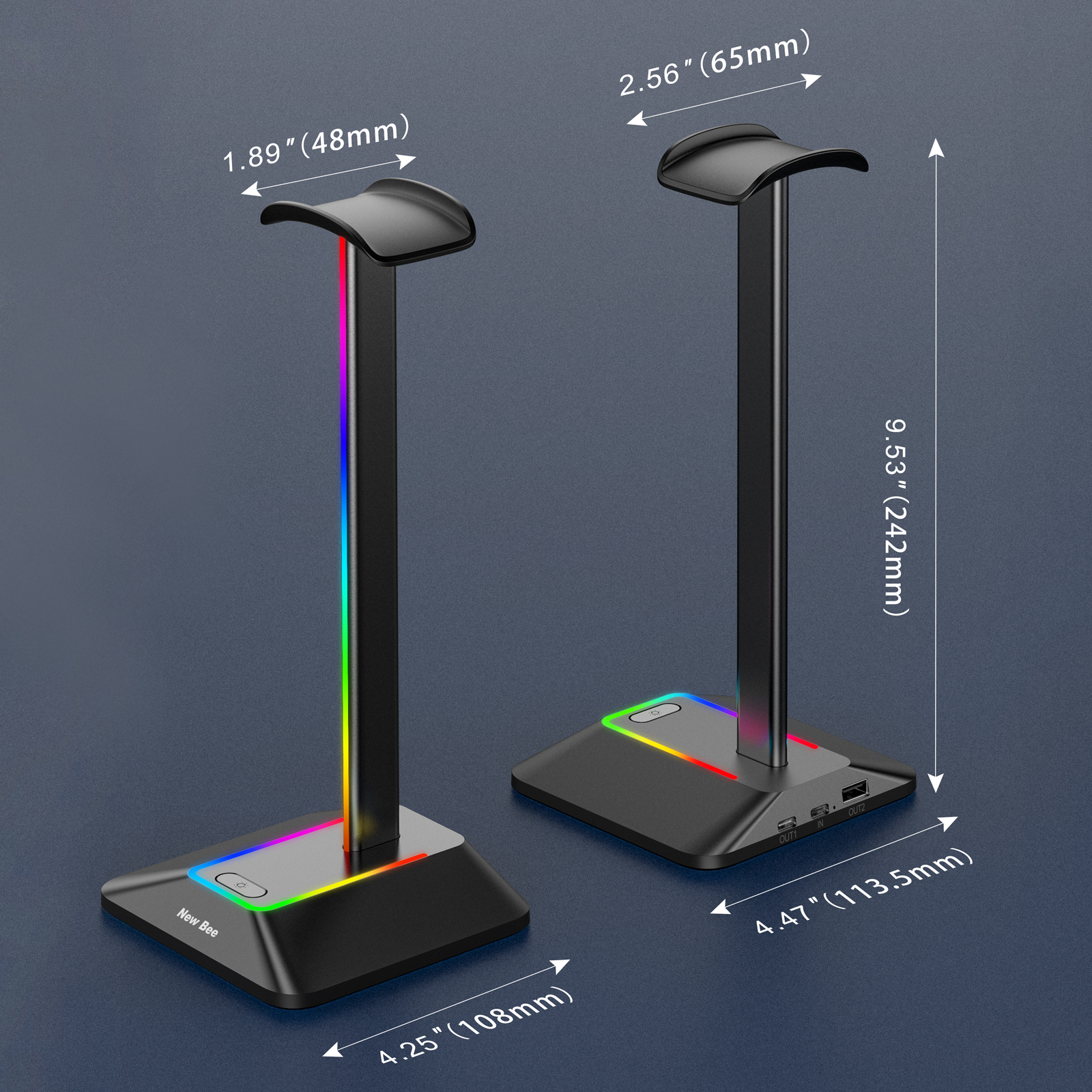 New Bee Z8 RGB Headphones Stan – обзор и цена Headphone Stand Desk