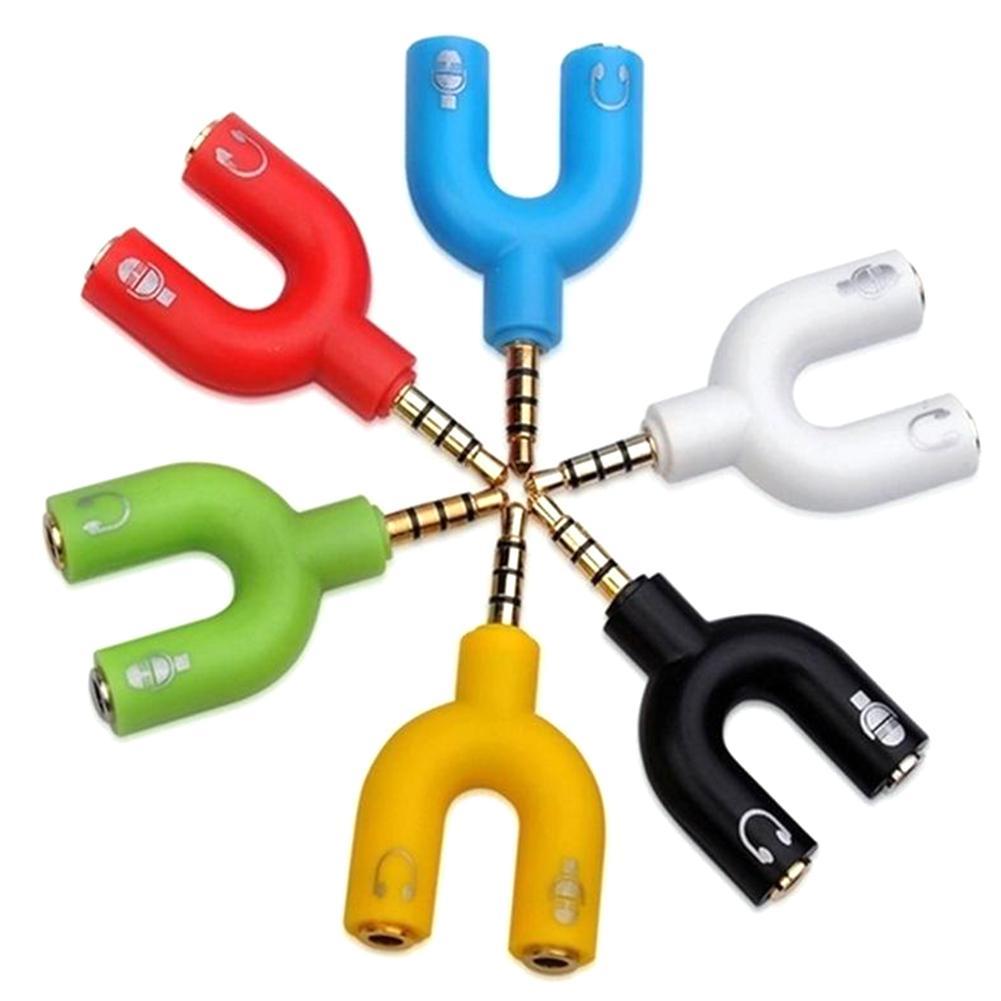 1PC Dual 3.5MM U Type Adapter  – обзор и цена Earphone Splitter Jack