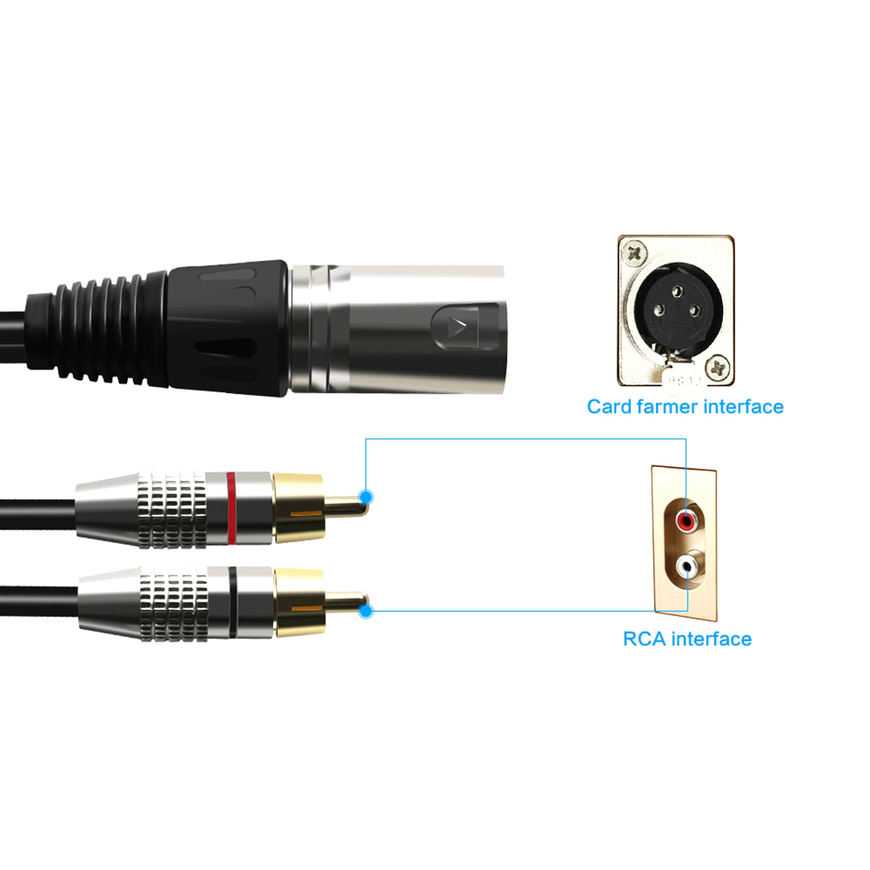 1 XLR Male to 2 RCA Male Plug  – обзор и цена Audio Splitter Y