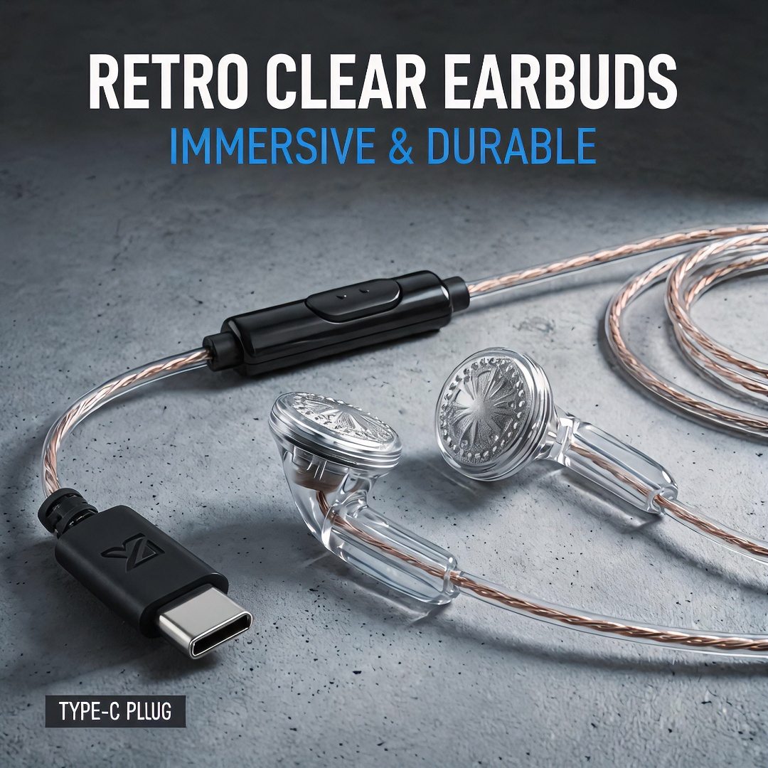 Type-C Wired Earbuds Retro Loo – обзор и цена Wired Earphone Mic